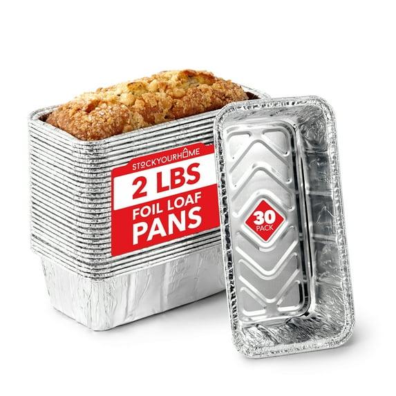 Aluminum Pans Bread Loaf Pans (30 Pack) 8x4 Aluminum Loaf Pan - 2 Lb Bread Tins, Standard Size, Compatible with Roadpro 12 Volt Portable Stove - Perfect for Baking Cakes, Bread, Meatloaf, Lasagna