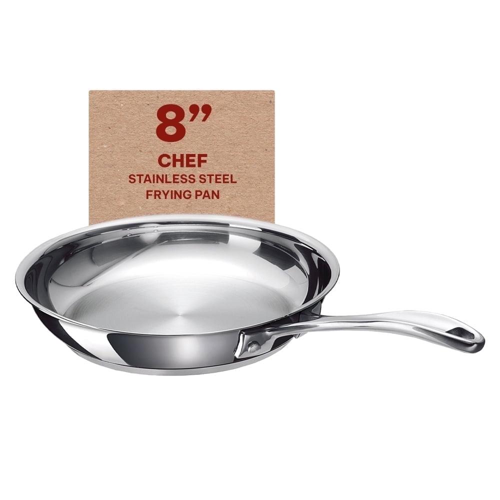 Alva Chef Stainless Steel Frying Pan Skillet Non Toxic Cookware Stainless Steel Skillet PFAS, PFOA & PFTE Free, for Cooking Pan Set, Induction Safe, Add to Your Pots and Pans Set Cookware