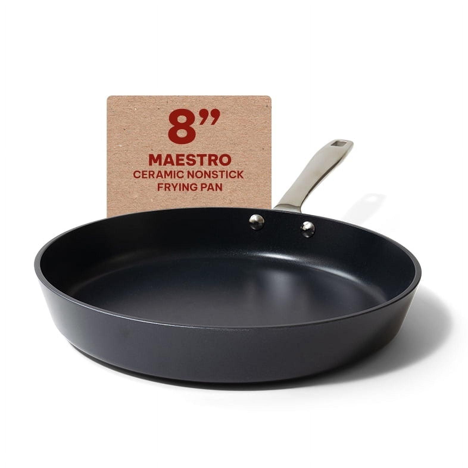 Alva Alva Maestro Nonstick Ceramic Frying Pan Skillet, Non-Toxic PFAS PFOA & PTFE Free, Healthy Cooking Pan, Compatible with all Stovetops & Induction Safe, Oven Safe & Stay-Cool Handle