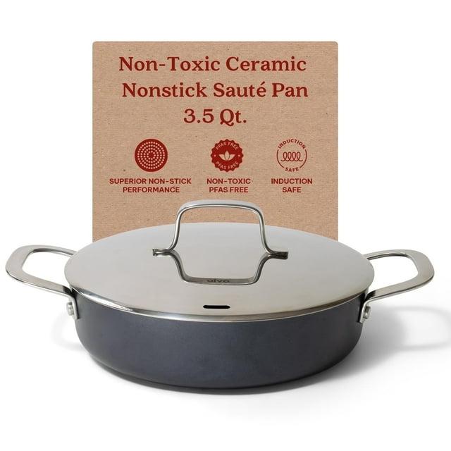 Alva Alva Maestro 3.5 Qt. Premium Nonstick Ceramic Frying Pan with Lid - Non Toxic and Oven Safe