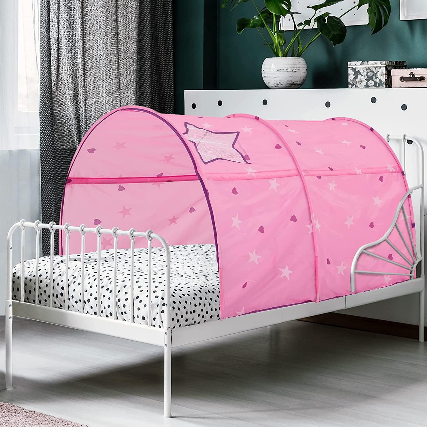 Alvantor Kids Bed Tent Canopy Privacy Dream Tent Sleeping Curtains Pink 58'' x 35'' x 40''H