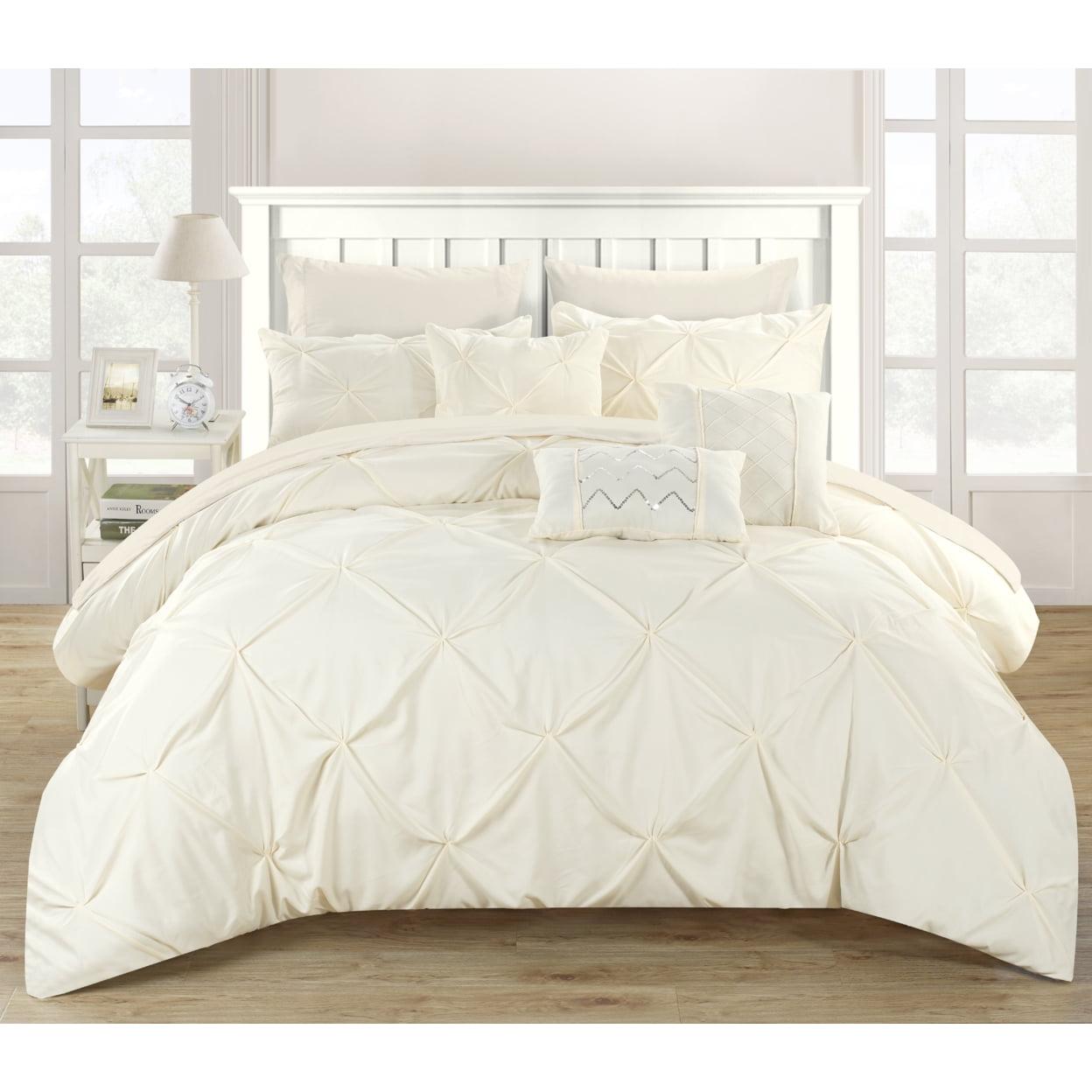 Alvatore Pinch Pleated Bed in a Bag Comforter Set