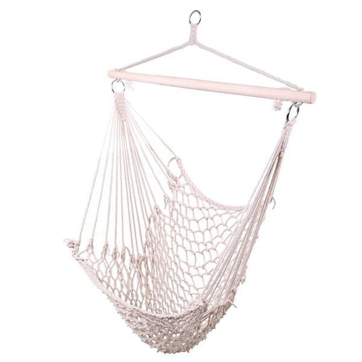 Beige Cotton Rope Portable Hanging Hammock Chair