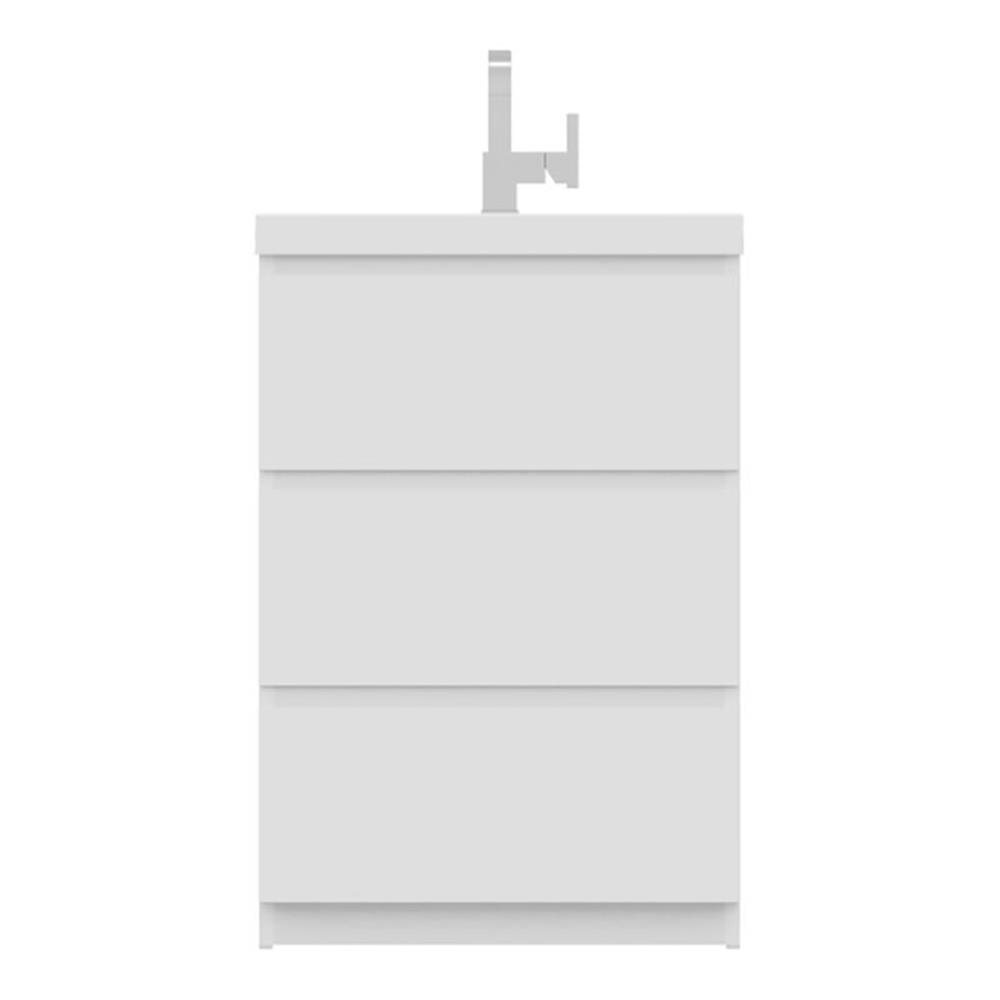 Alya Bath Paterno 24" Modern Wood Freestanding Bathroom Vanity in White