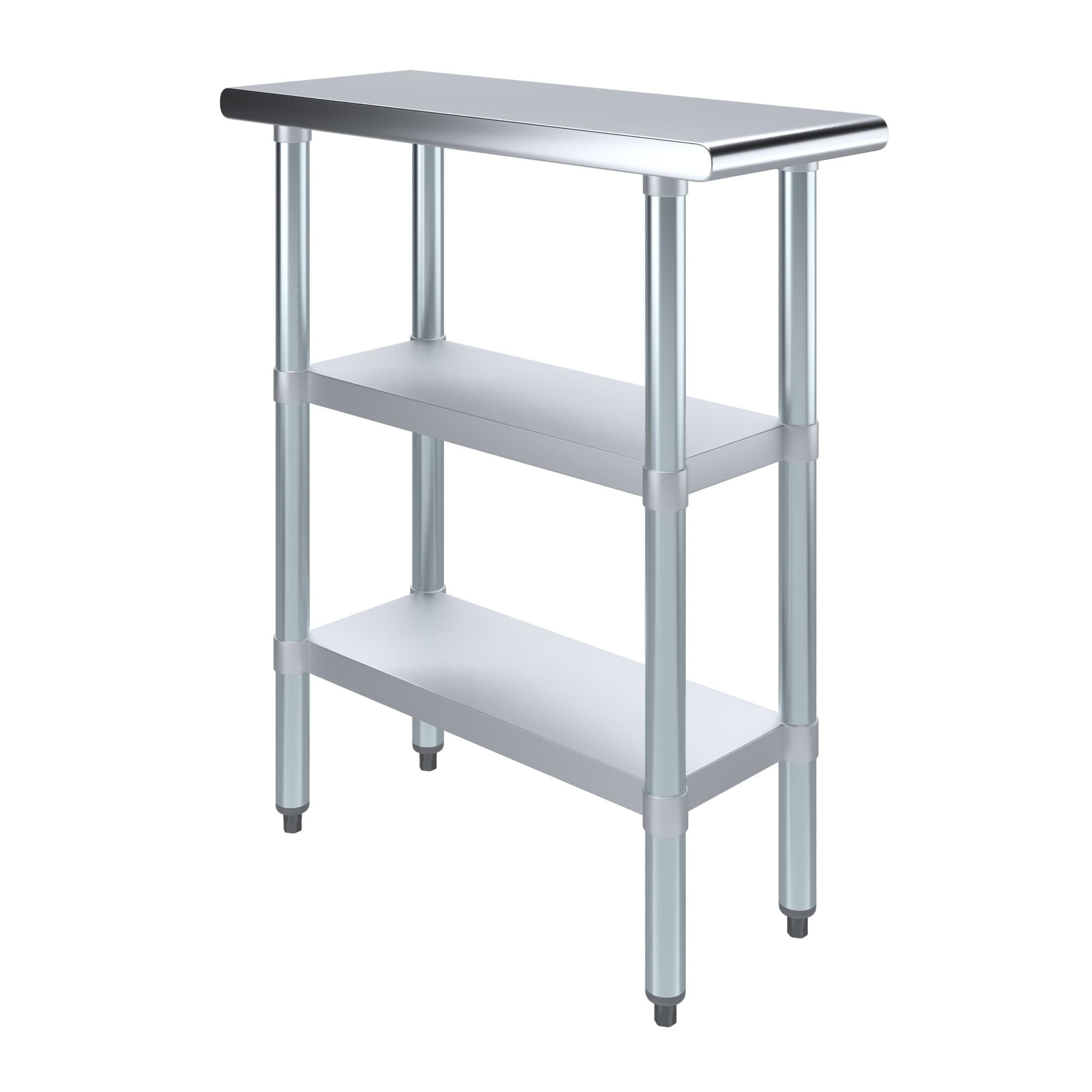 Stainless Steel Work Table with 2 Shelves