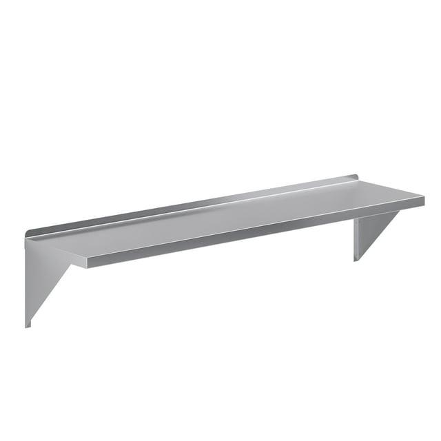 60" Stainless Steel Wall Shelf with Brackets