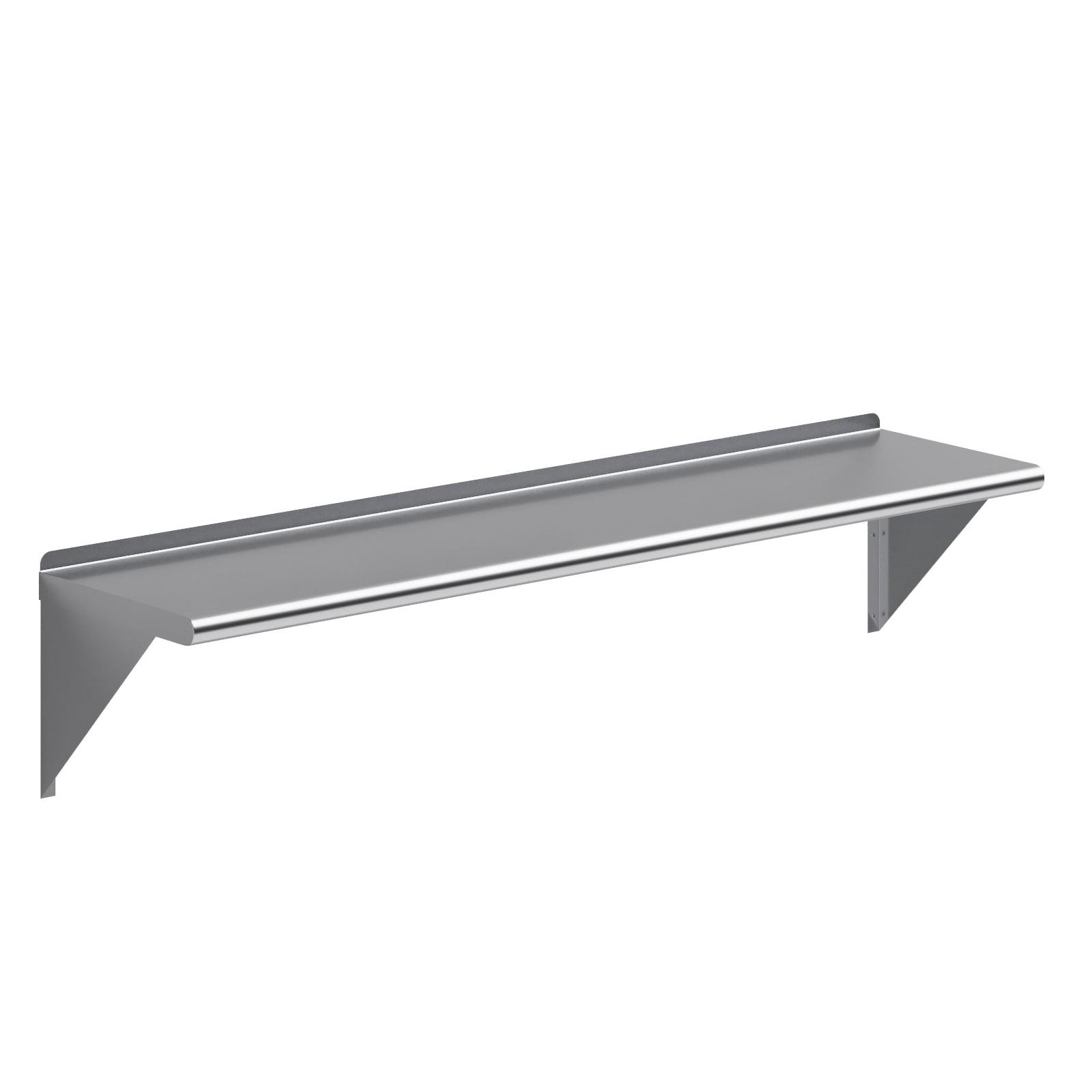 60" Stainless Steel Wall Shelf with Brackets