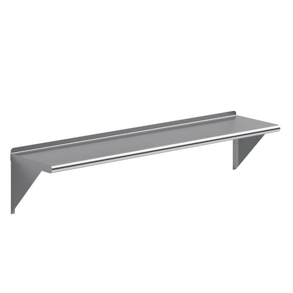 60" Stainless Steel Wall Shelf with Brackets
