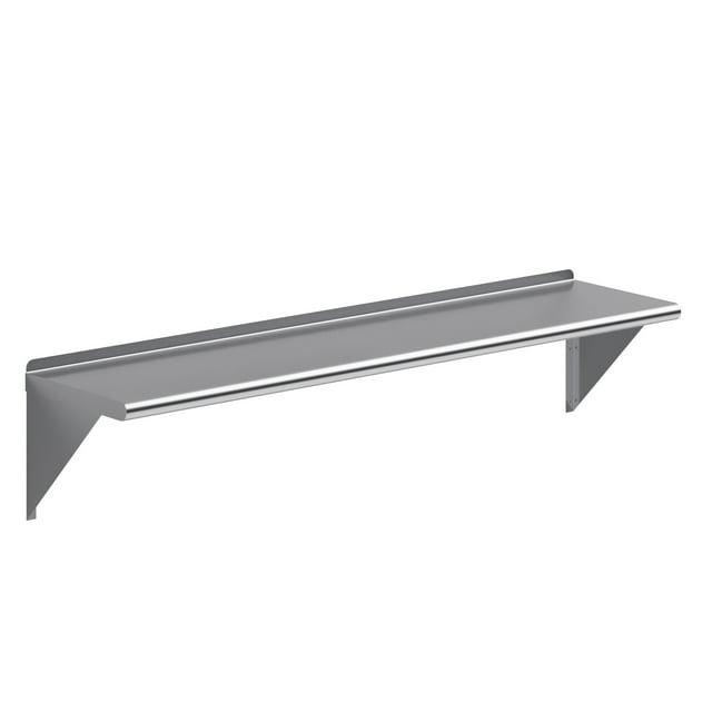 60" Stainless Steel Wall Shelf with Brackets