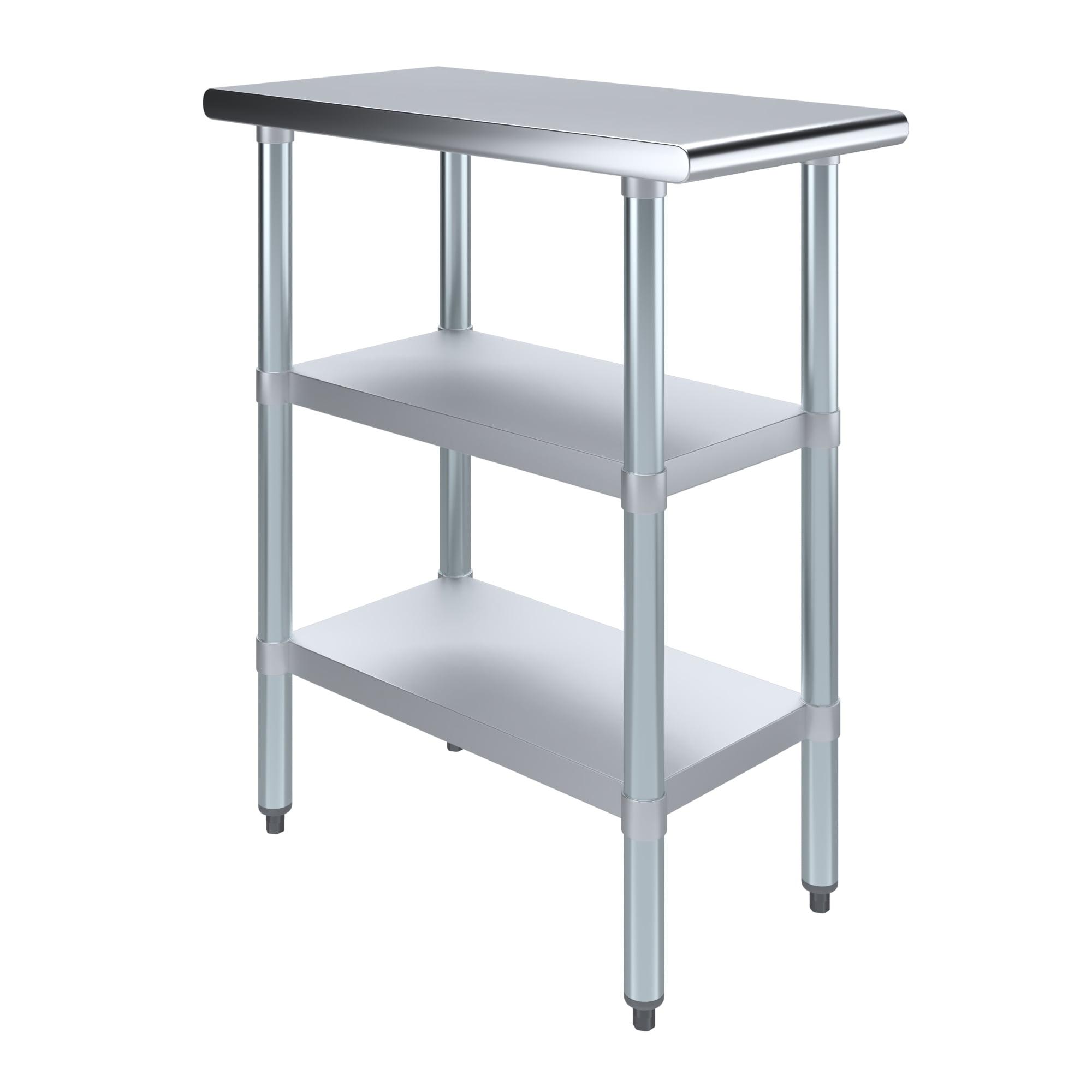 Stainless Steel Work Table with 2 Shelves