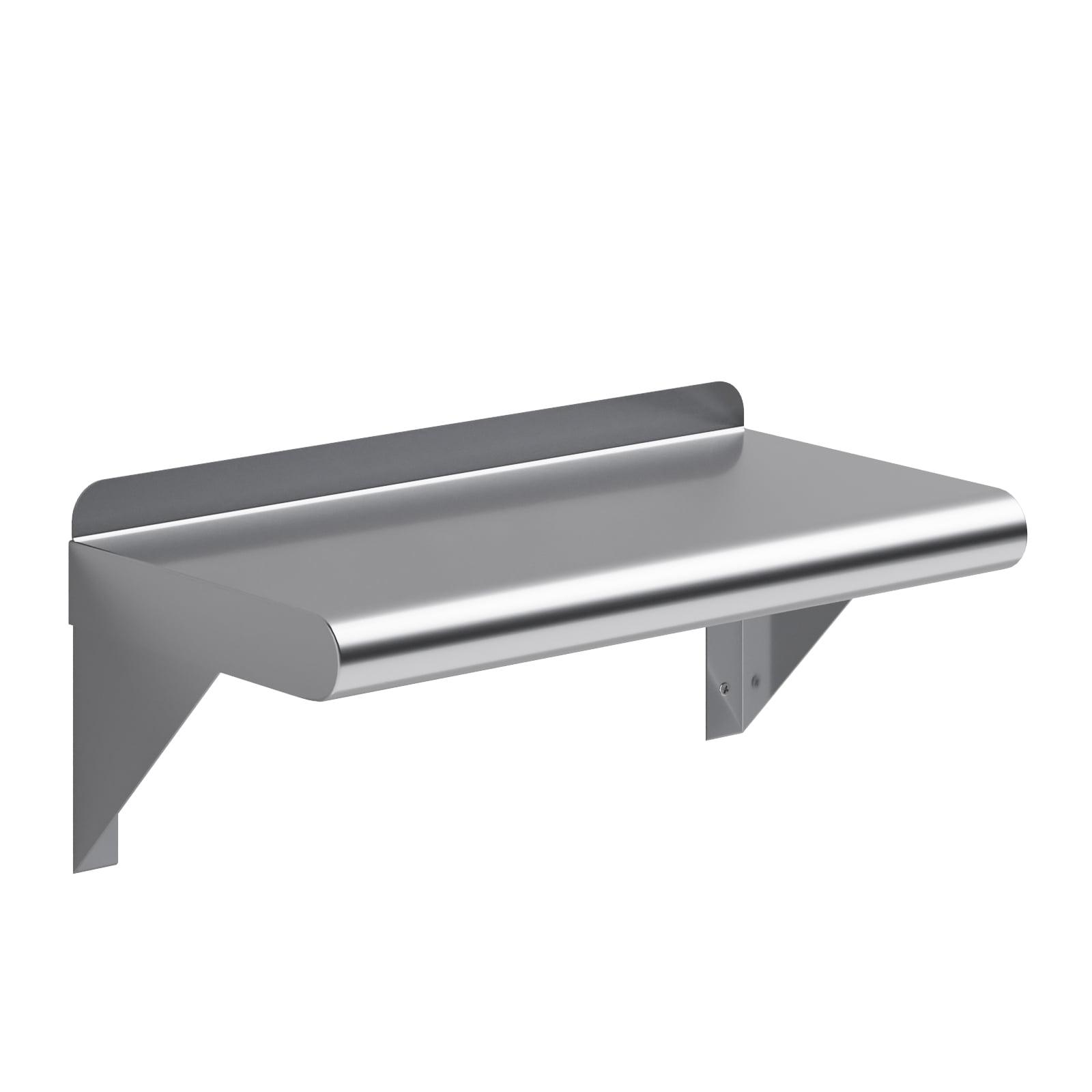 16'' Stainless Steel Wall Shelf with Brackets