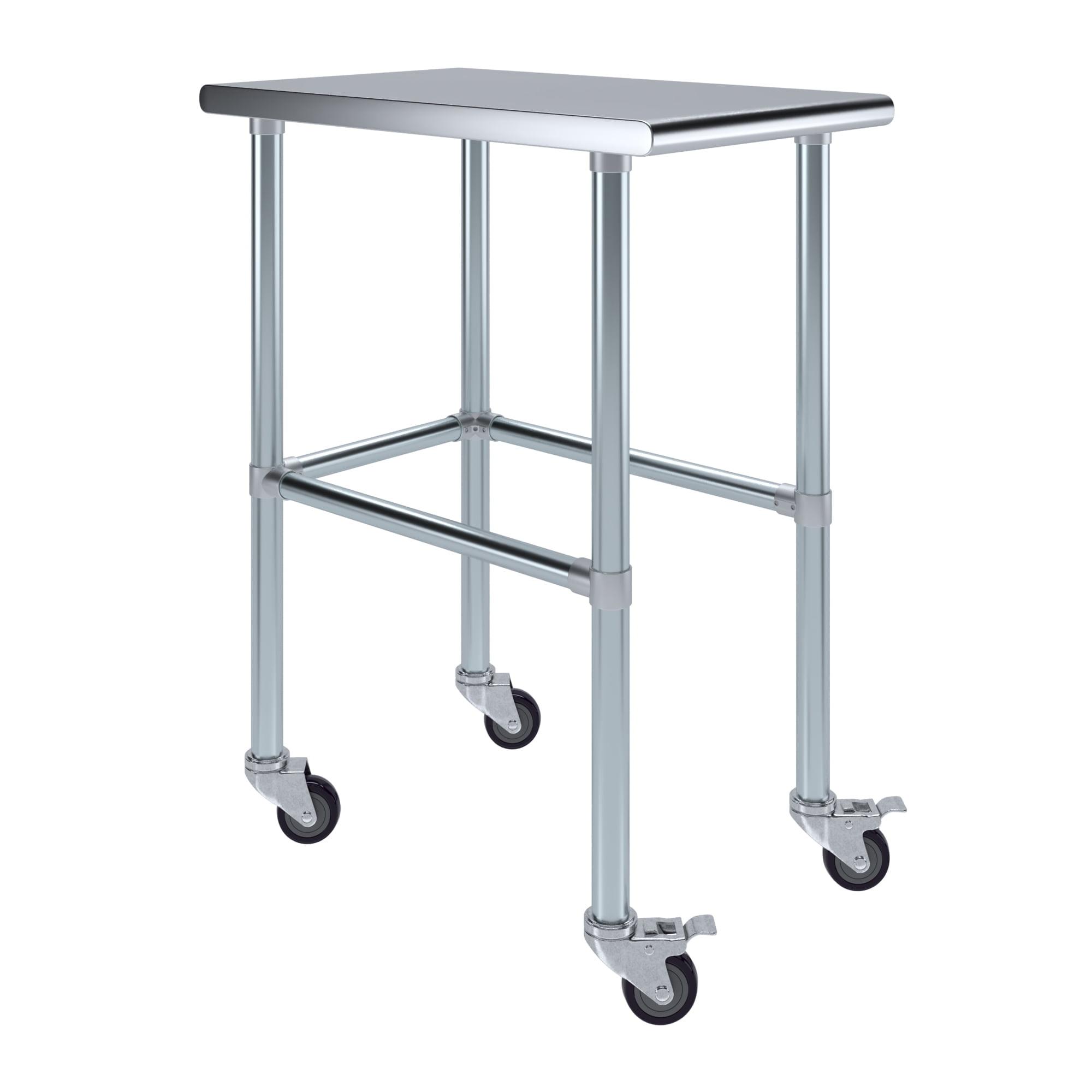 Amgood 24 in. x 18 in. Stainless Steel Table With Wheels