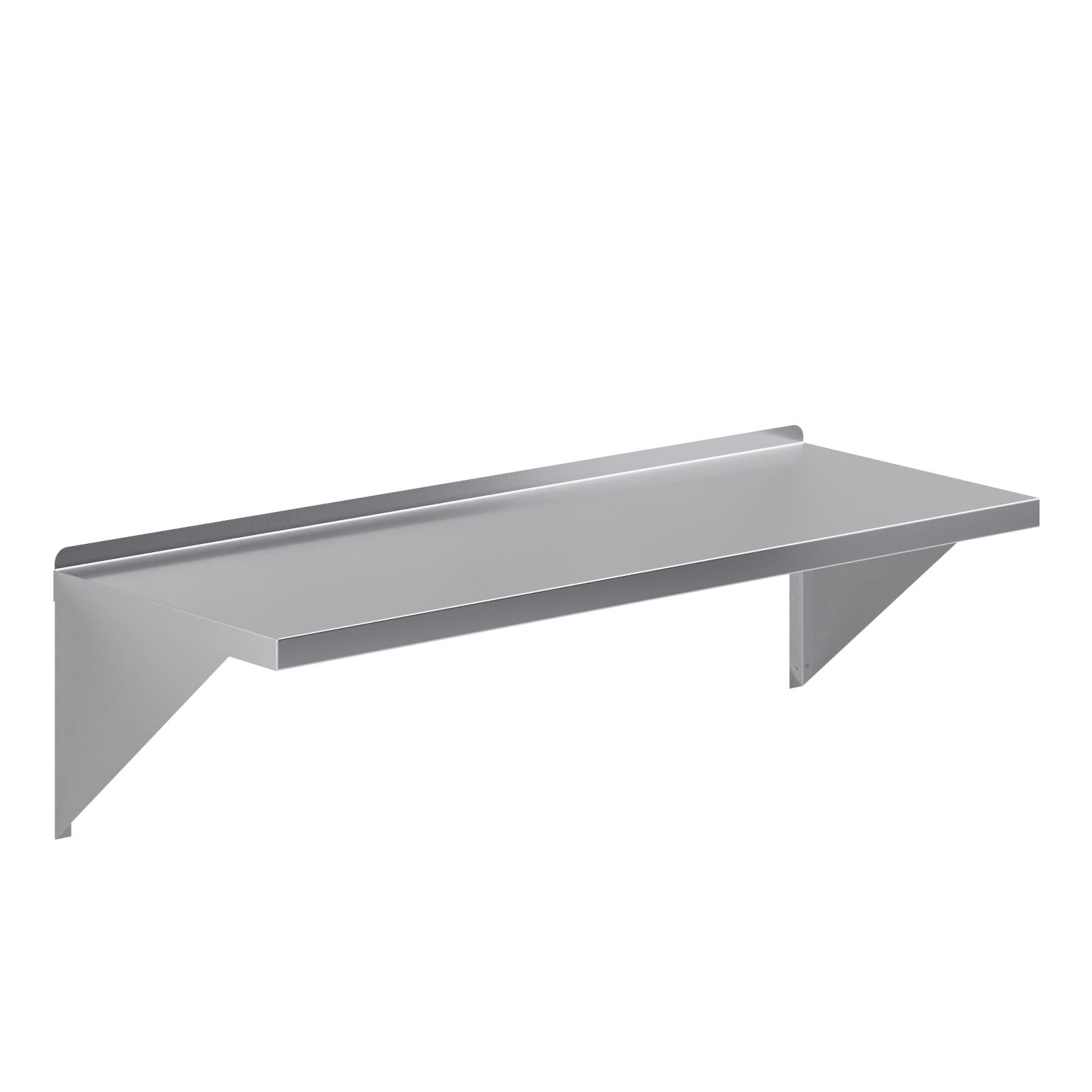 AmGood 18" Width x 48" Length | Stainless Steel Wall Shelf | Square Edge | Metal Shelving | Heavy Duty | Commercial Grade | Wall Mount | NSF Certified