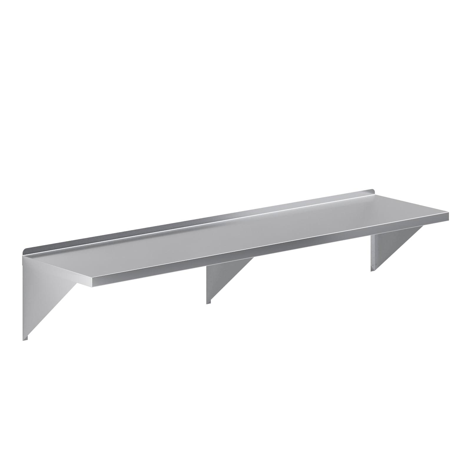 72" Long 18" Deep Stainless Steel Wall Shelf with Brackets