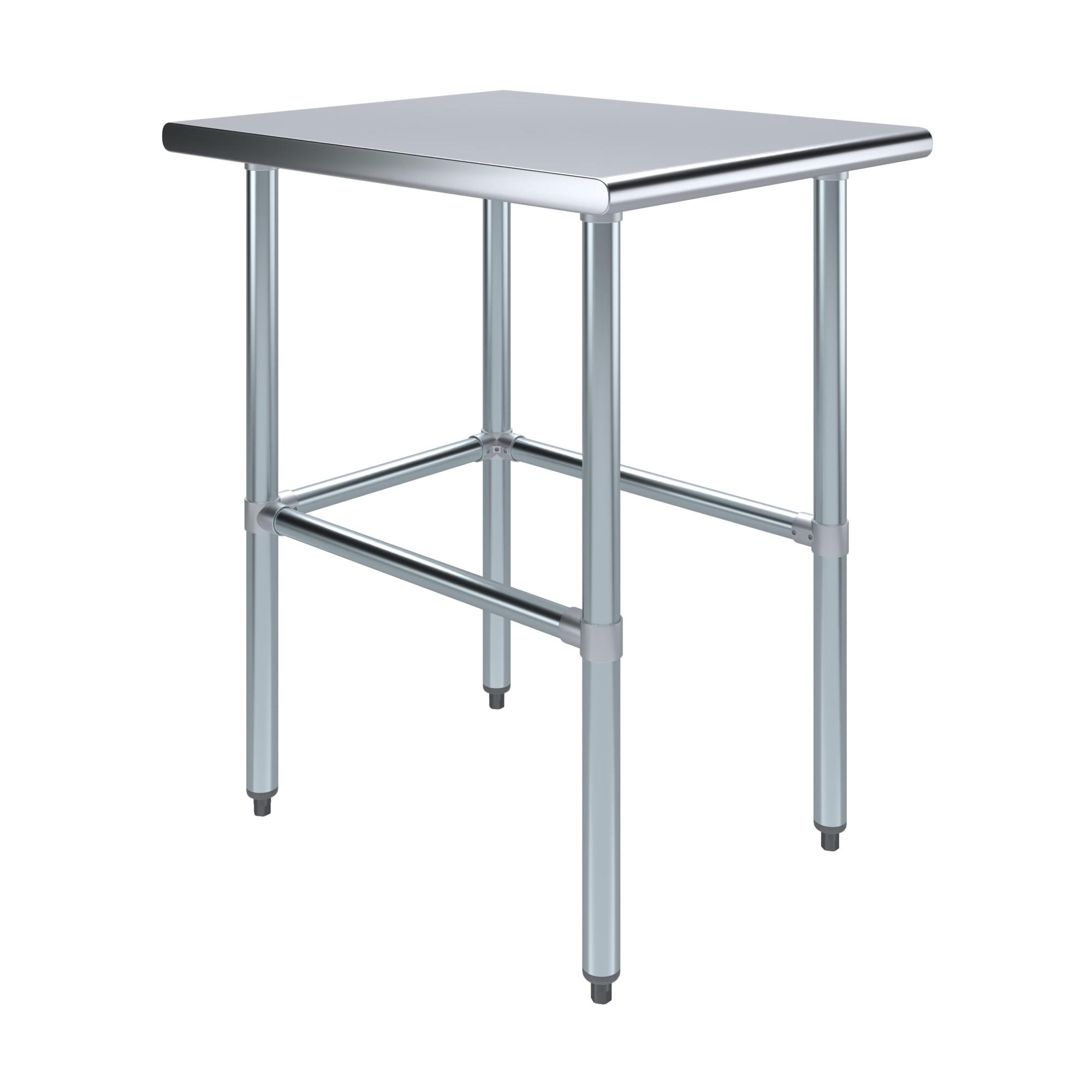 AmGood 30 in. x 24 in. Open Base Stainless Steel Work Table | Residential & Commercial