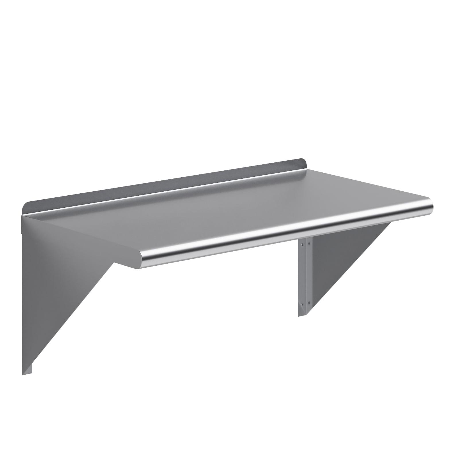 30" Stainless Steel Wall Mounted Floating Shelf