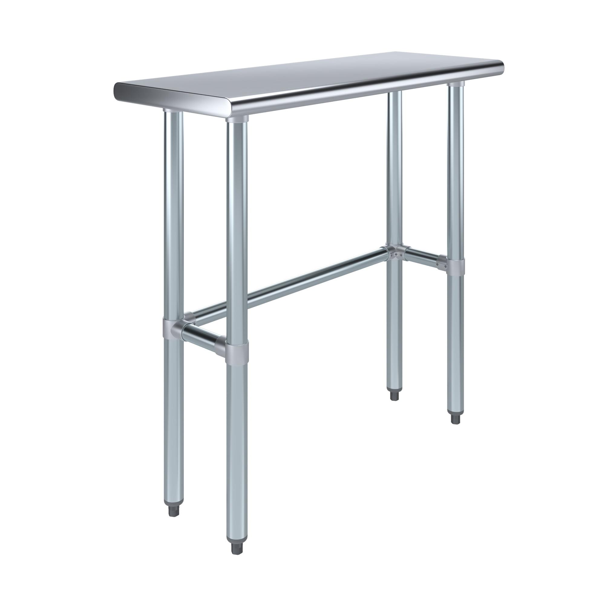 36" Long Stainless Steel Utility Work Table with Open Base