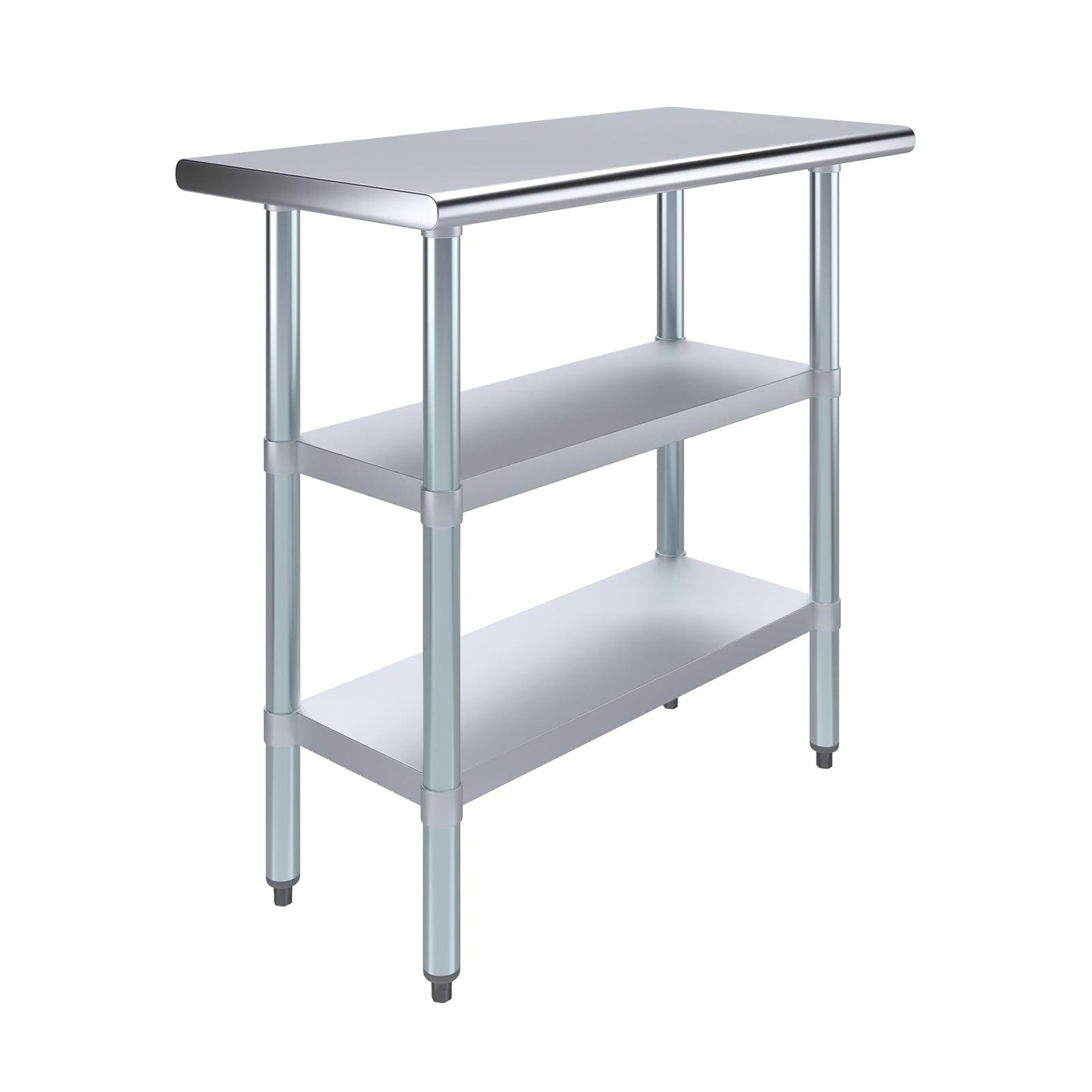 Stainless Steel Work Table with 2 Shelves