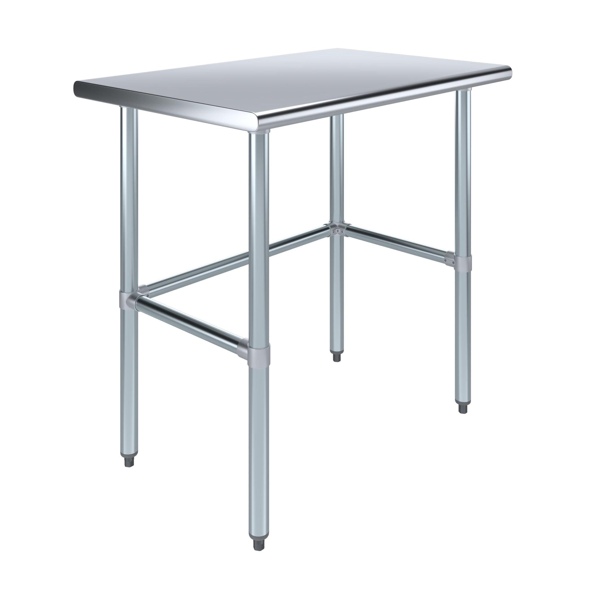 AmGood 24 in. x 36 in. Open Base Stainless Steel Work Table | Residential & Commercial