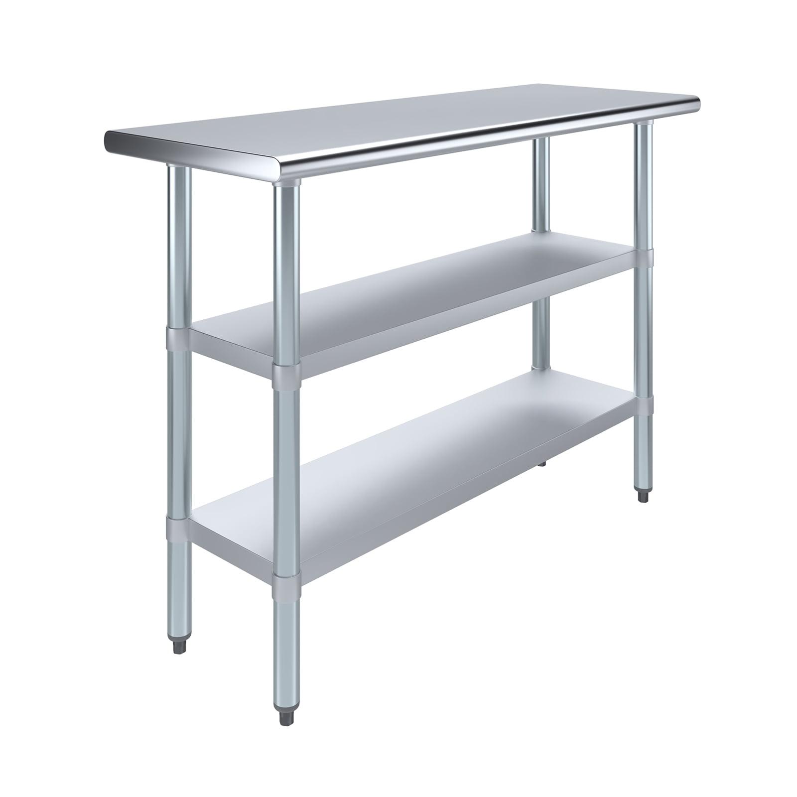 Stainless Steel Work Table with 2 Shelves