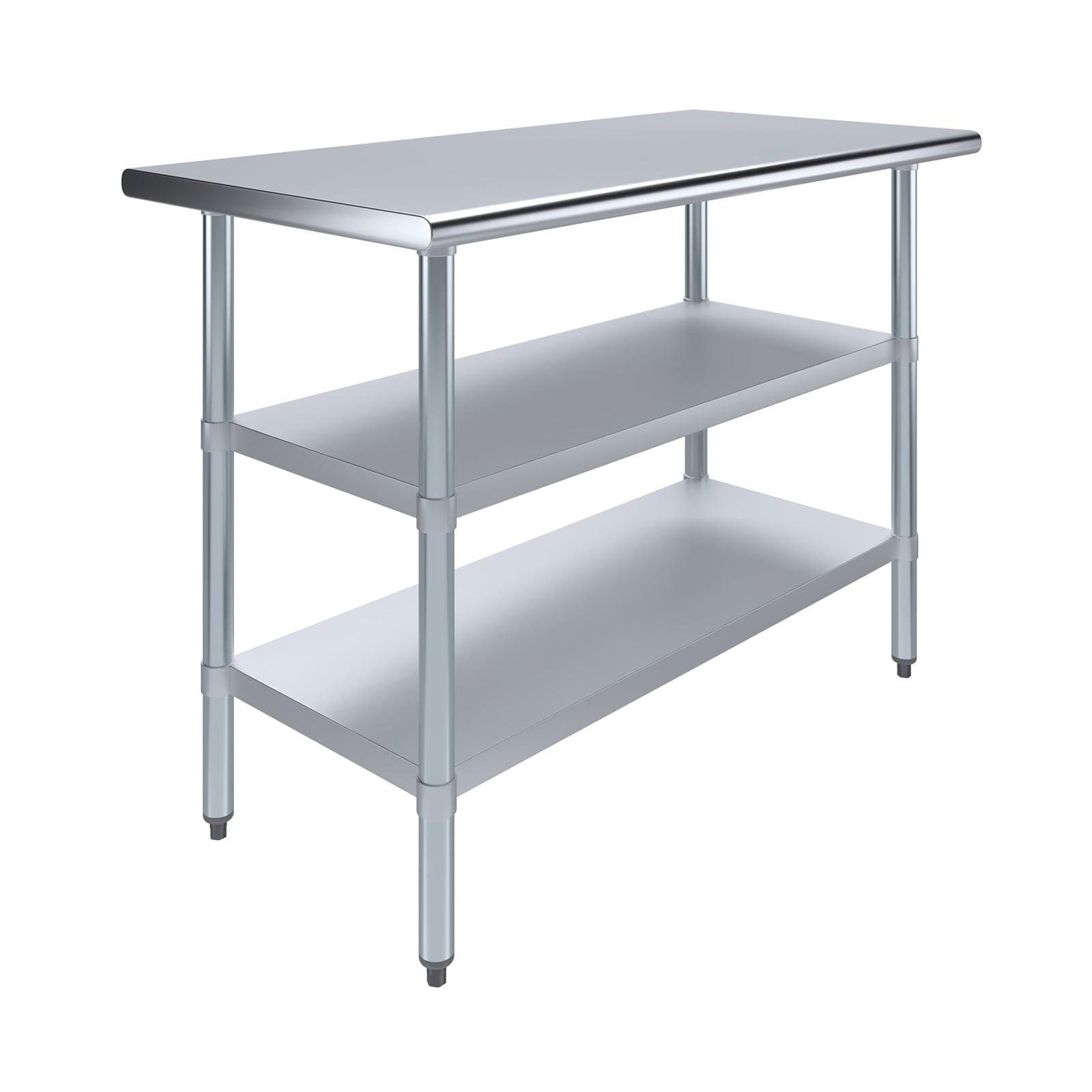 48" Stainless Steel Work Table with Galvanized Undershelf