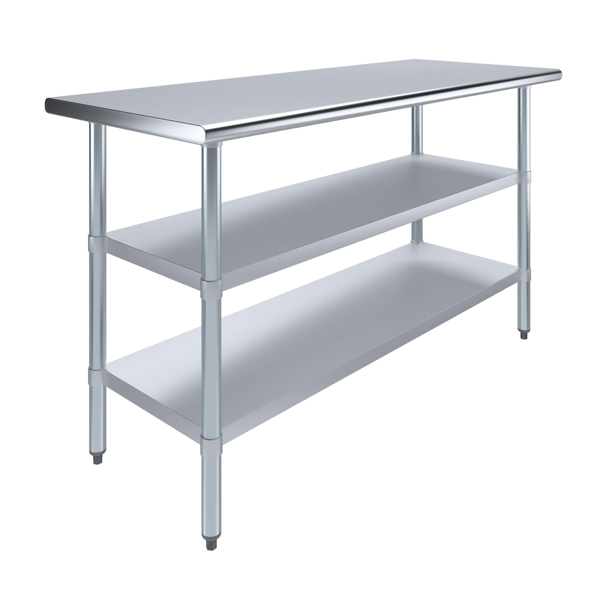 Stainless Steel Work Table with 2 Shelves