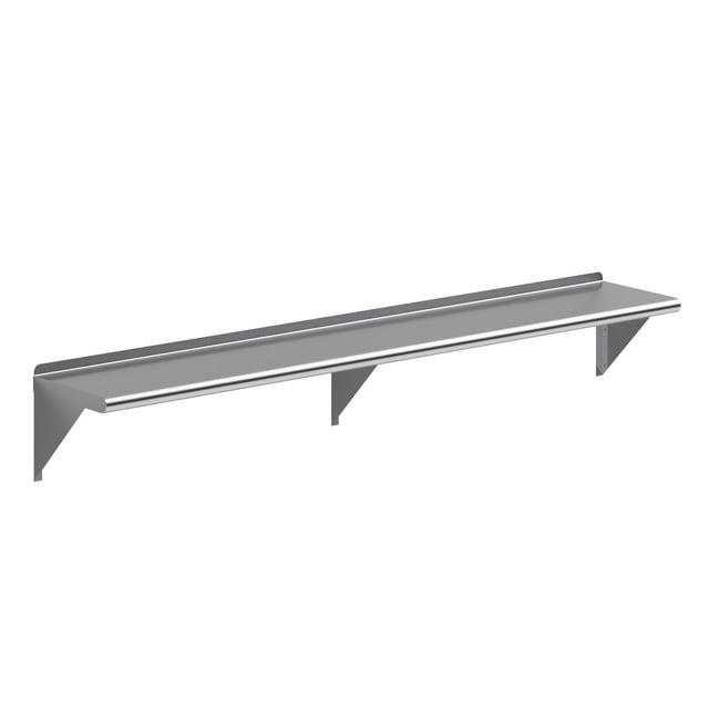 AmGood 12 in. x 72 in. Stainless Steel Wall Shelf | NSF Certified | Appliance & Equipment Metal Shelving | Kitchen, Restaurant, Garage, Laundry, Utility Room