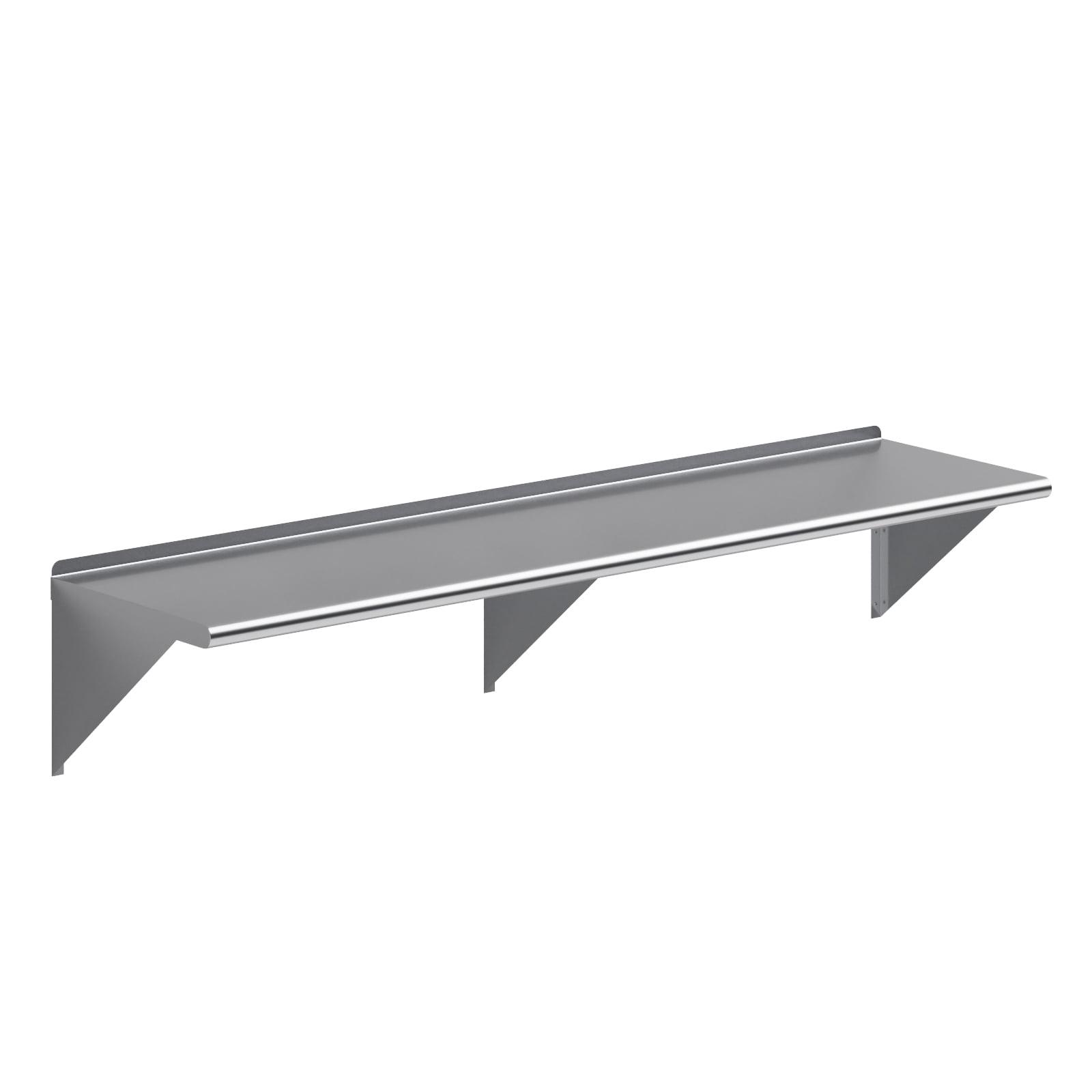 72" Long 18" Deep Stainless Steel Wall Shelf with Brackets