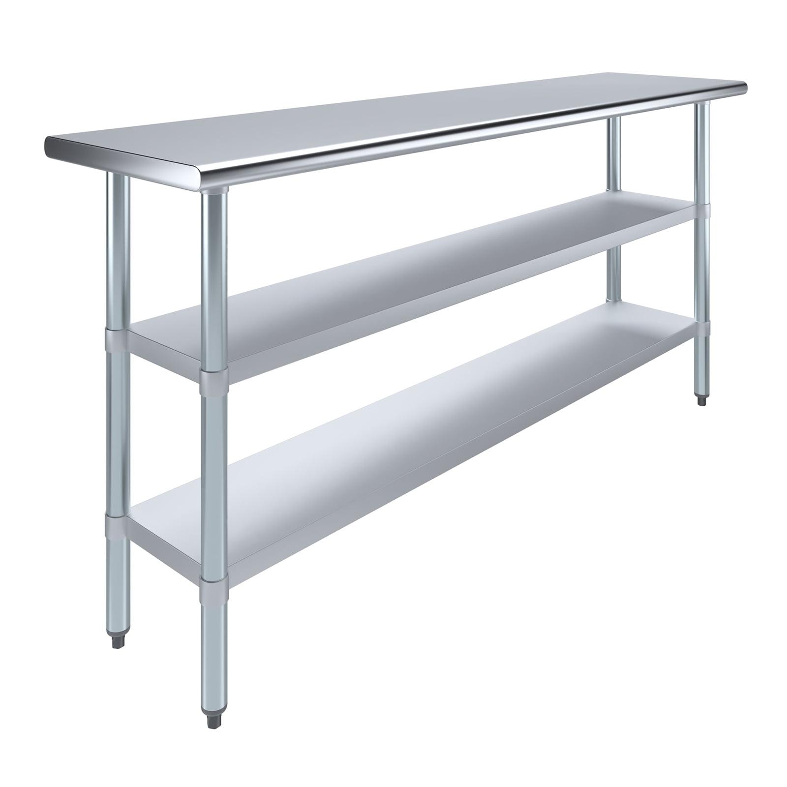 Stainless Steel Work Table with 2 Shelves