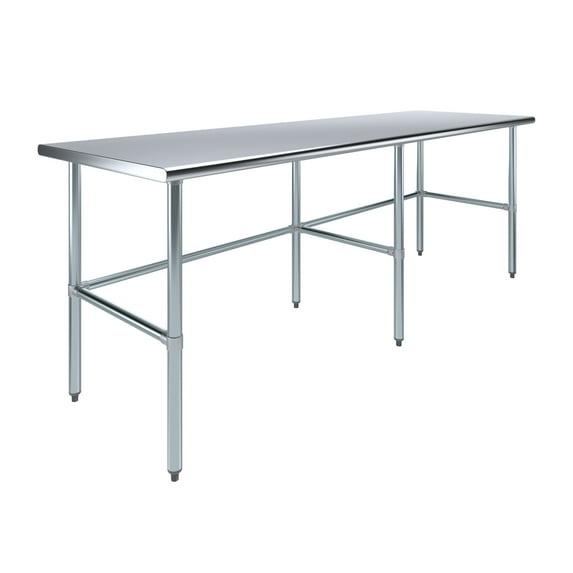 AmGood 30 in. x 96 in. Open Base Stainless Steel Work Table | Residential & Commercial