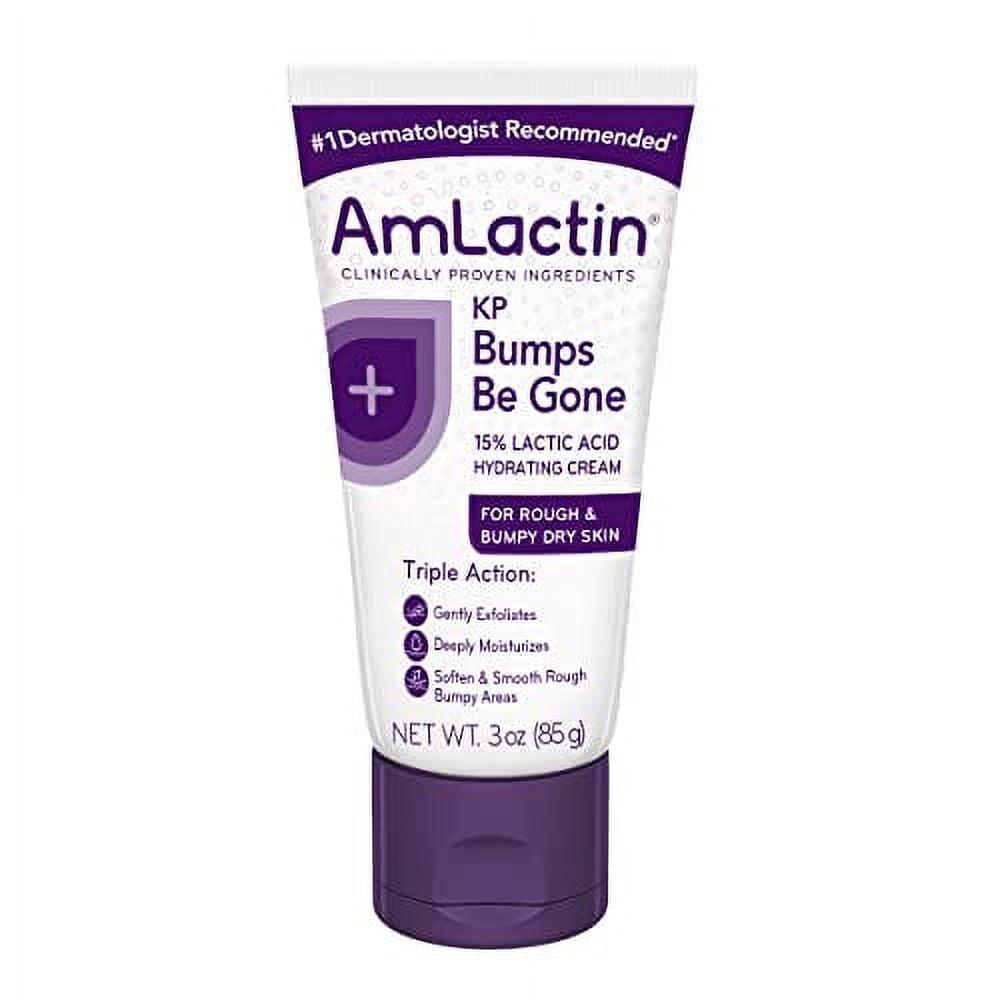 AmLactin KP Bumps Be Gone - 3 oz Keratosis Pilaris Moisturizing Cream with 15% Lactic Acid - Exfoliator and Moisturizer for Dry, Rough and Bumpy Skin (Packaging May Vary)