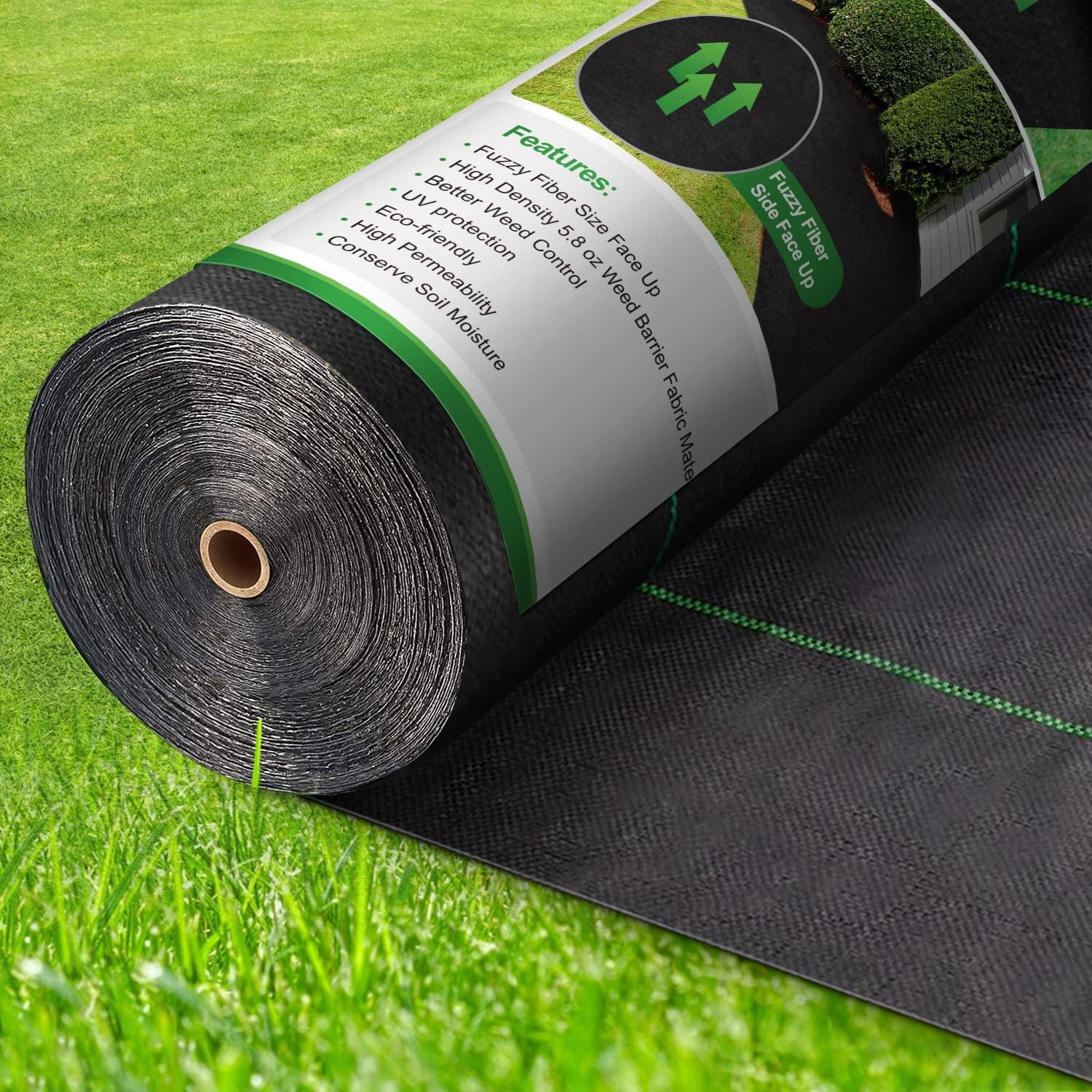 5.8oz 3ft x 100ft Barrier Landscape Fabric Ground Cover Cloth Heavy Duty Block