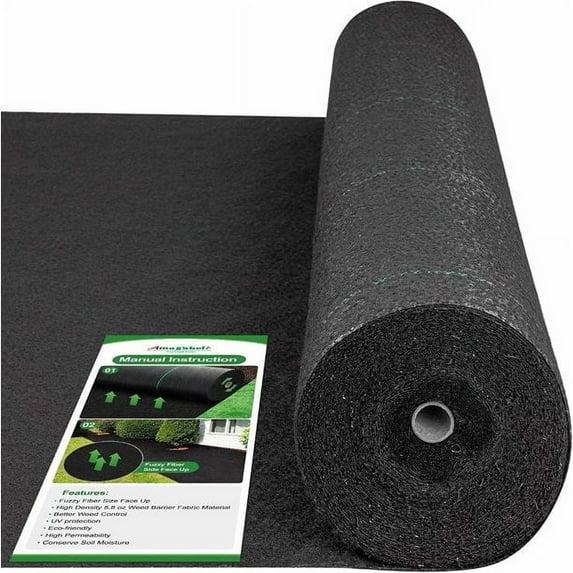 Amagabeli 5.8oz 3ft x 300ft Weed Barrier Landscape Fabric Ground Cover Weed Cloth Heavy Duty