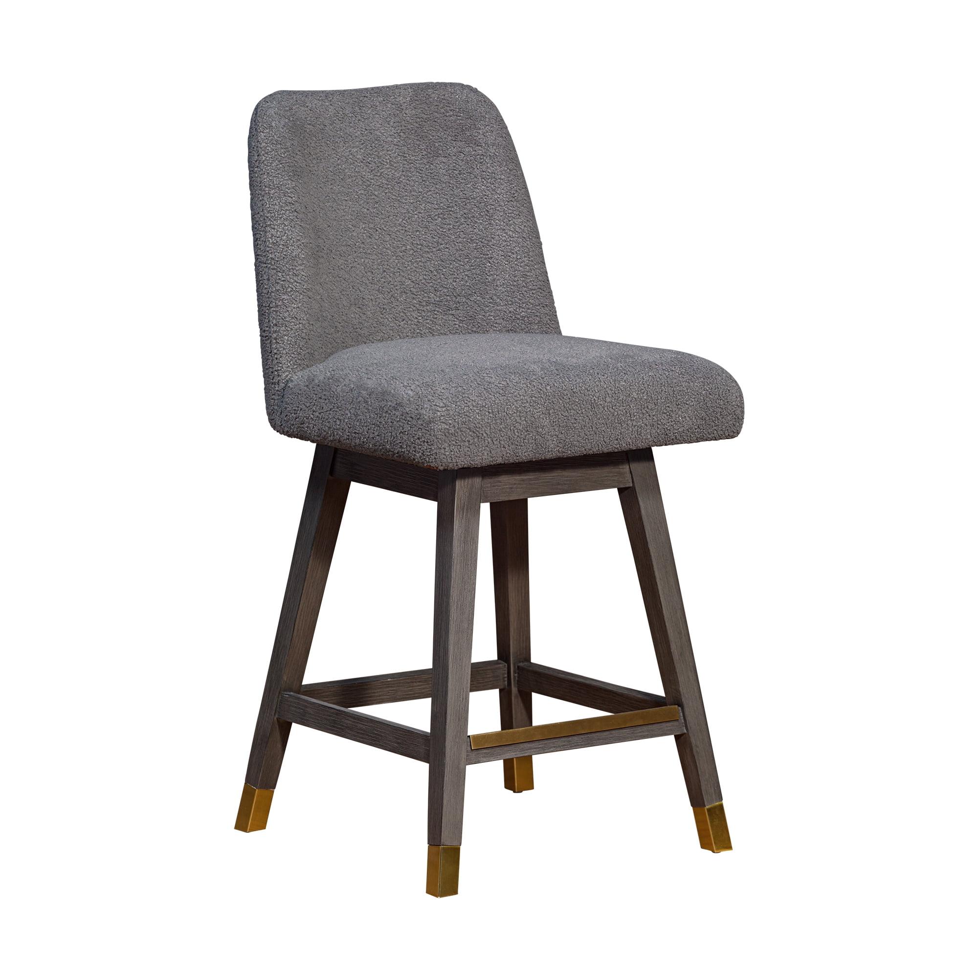 Armen Living Amalie Wood Finish with Fabric Swivel Counter Height Barstool