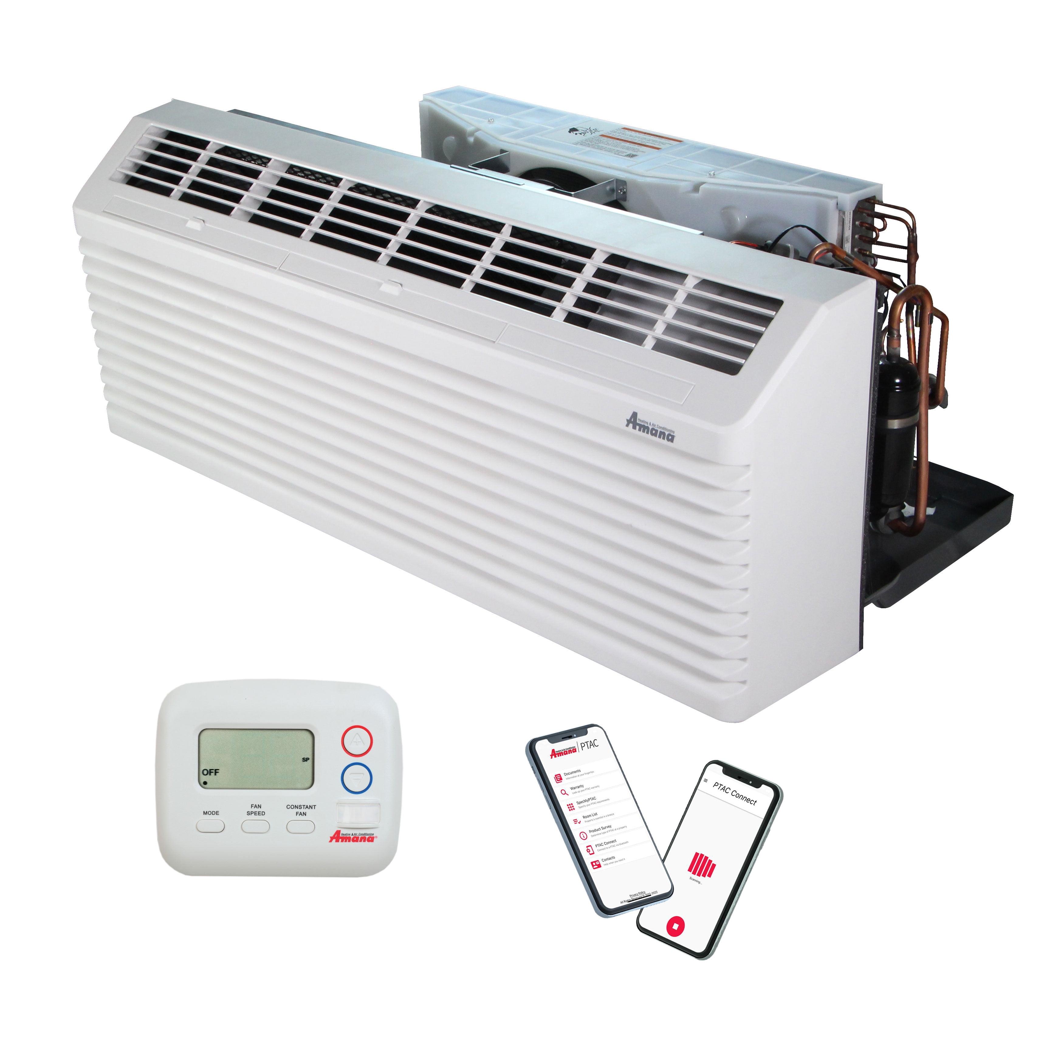 9000 BTU White Electric Heater Air Conditioner with Remote