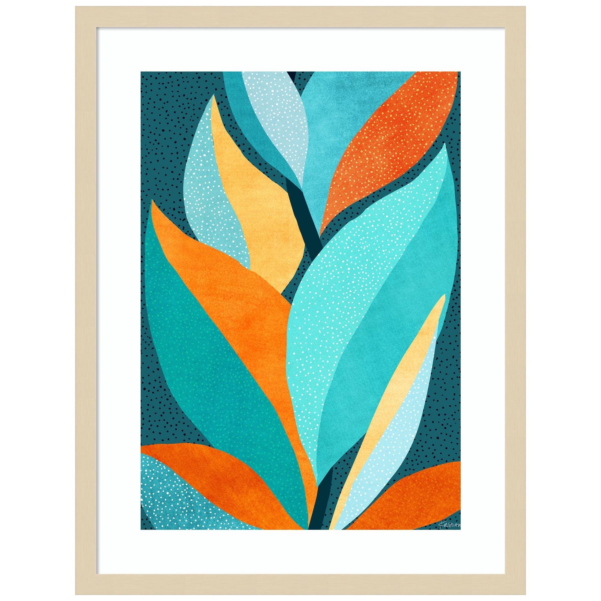 Amanti Art Abstract Tropical Foliage by Kristian Gallagher Wood Framed Wall Art Print 19 x 25