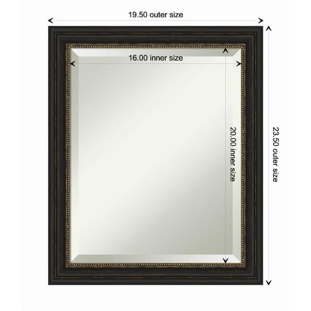 Amanti Art Accent Bronze Narrow Beveled Wood Wall Mirror 23.5 x 19.5 in.