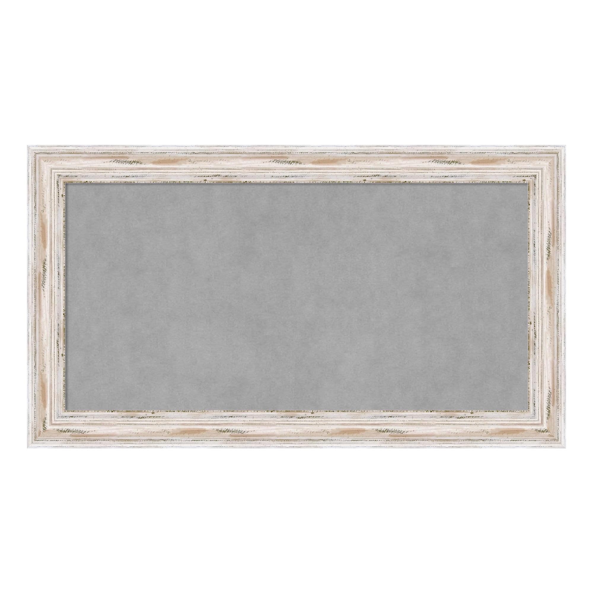 Amanti Art Alexandria White Wash Narrow Framed Magnetic Board 27 x 15 in.