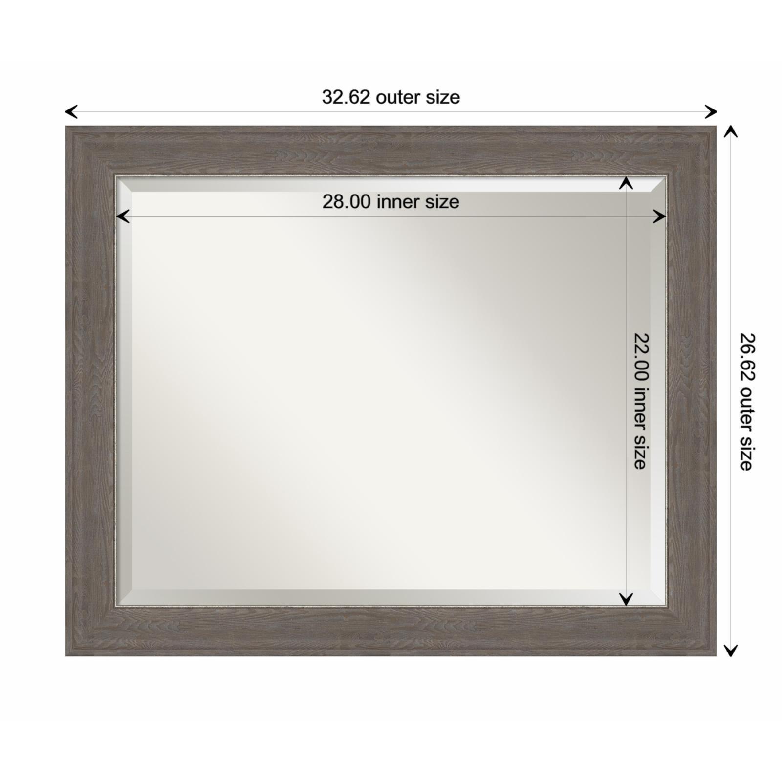 Alta Brown Grey Woodgrain and Silver Edge Full-Length Mirror