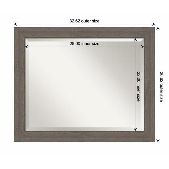 Amanti Art Alta Brown Grey Framed Wall Mirror - 20.62 x 24.62 in