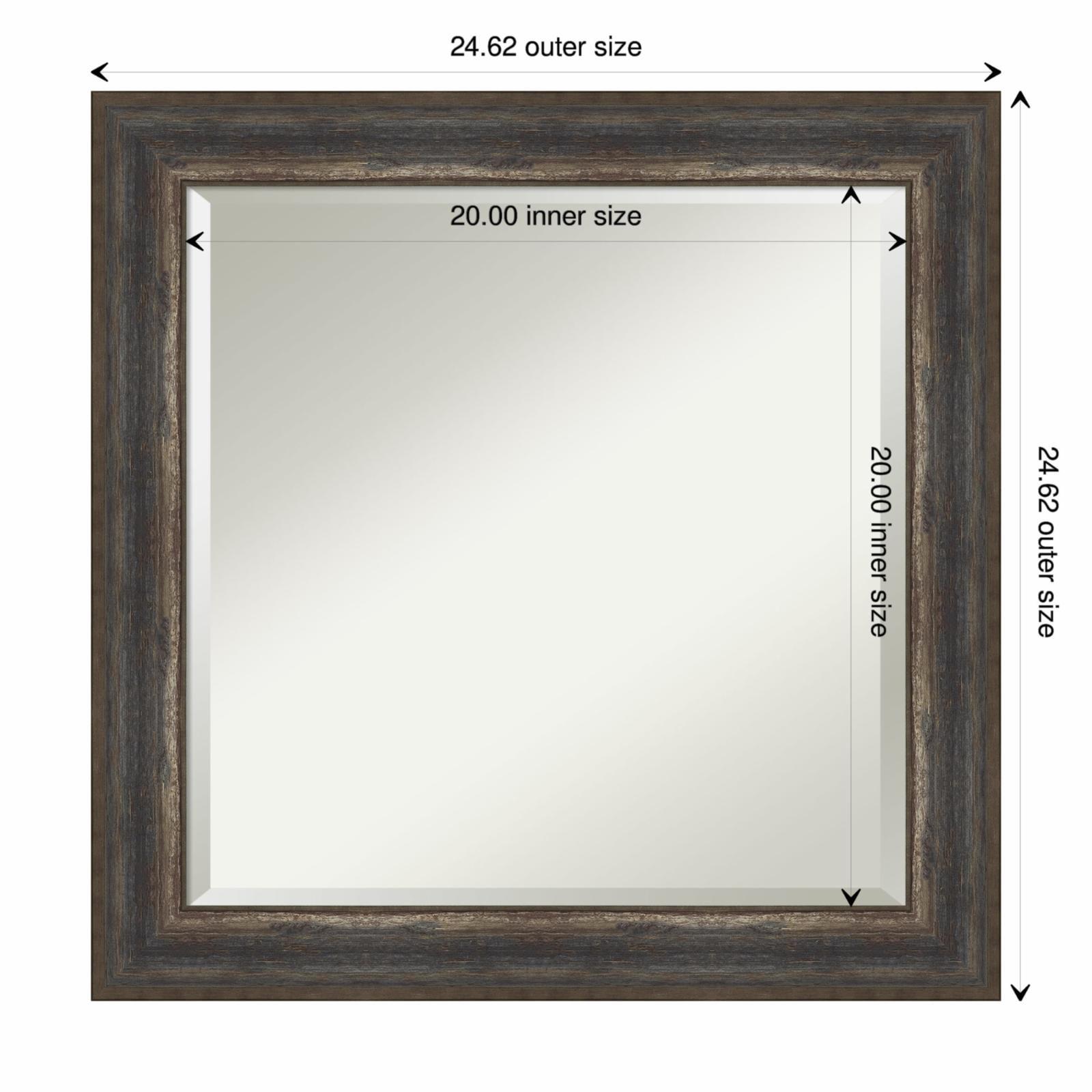 Alta Rustic Char Bronze and Wood Square Wall Mirror