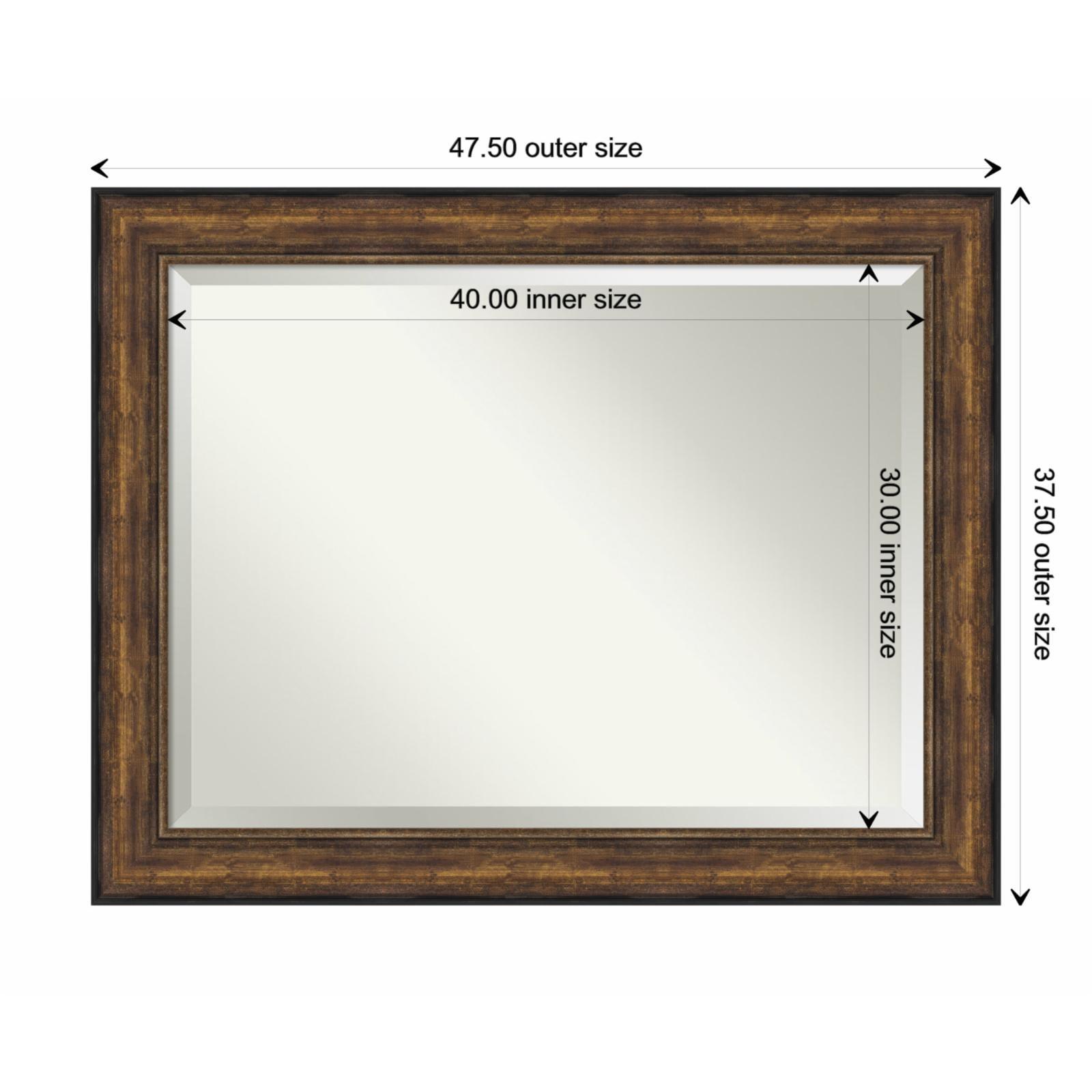 Ballroom Bronze Rectangular Wood Framed Wall Mirror