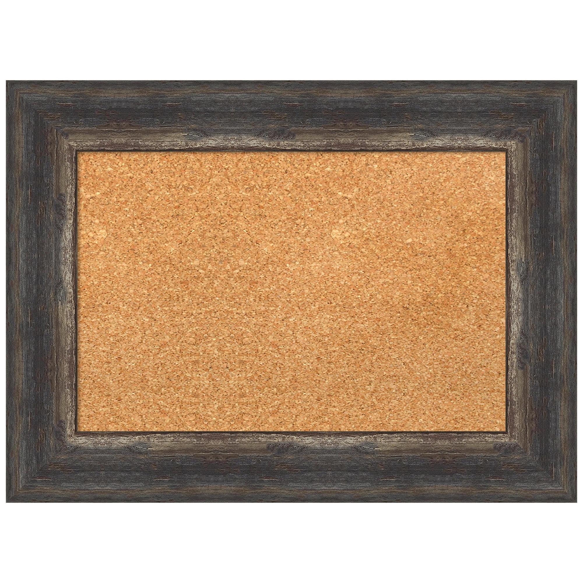 Amanti Art Bark Rustic Framed Corkboard, Natural Cork