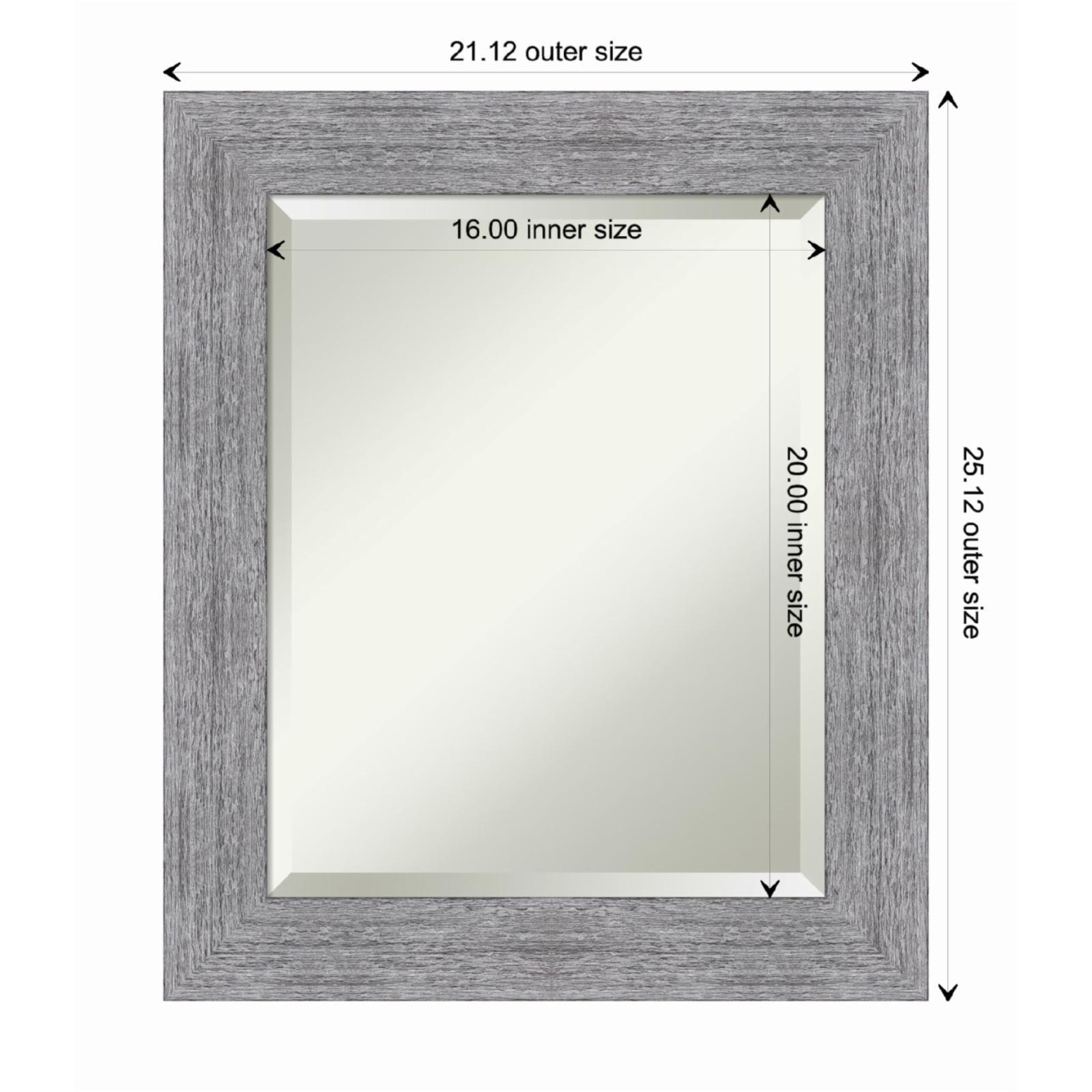 21" x 25" Bark Rustic Framed Wall Mirror Gray - Amanti Art