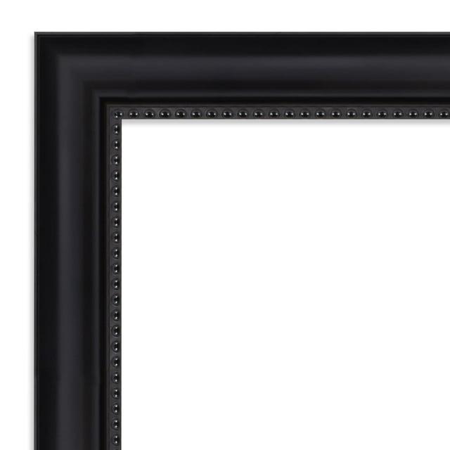 41"x29" Astor Framed Bathroom Vanity Wall Mirror Black - Amanti Art: Modern Rectangular, Satin Finish