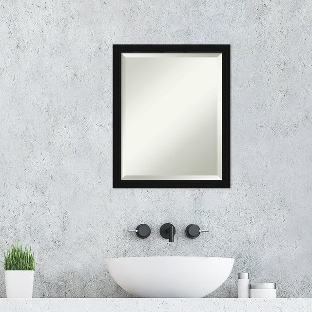 Amanti Art Beveled Bathroom Wall Mirror - Avon Frame Avon Black Narrow Outer Size: 18 x 22 in