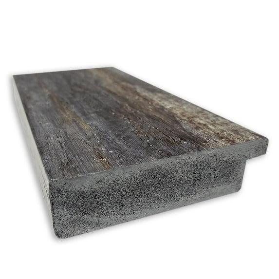 Amanti Art Beveled Bathroom Wall Mirror - Bark Rustic Char Frame Bark Rustic Char Outer Size: 41 x 29 in Silver, Brown, Black