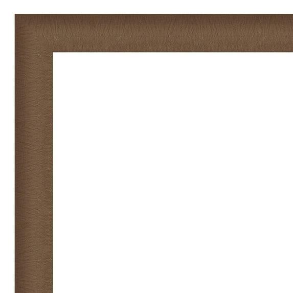 21" x 27" Elegant Brushed Framed Bathroom Vanity Wall Mirror Bronze - Amanti Art: Satin Finish, Polystyrene Frame, Wall Mounted