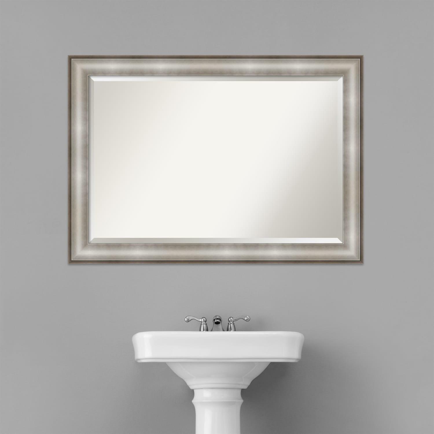 Imperial Silver Rectangular Beveled Wall Mirror 41" x 29"