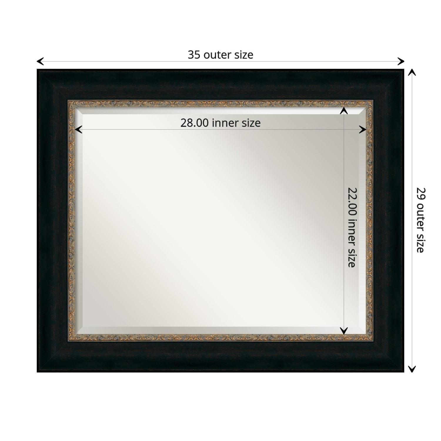 Paragon Bronze and Gold Beveled Bathroom Vanity Mirror - 35x29-inch